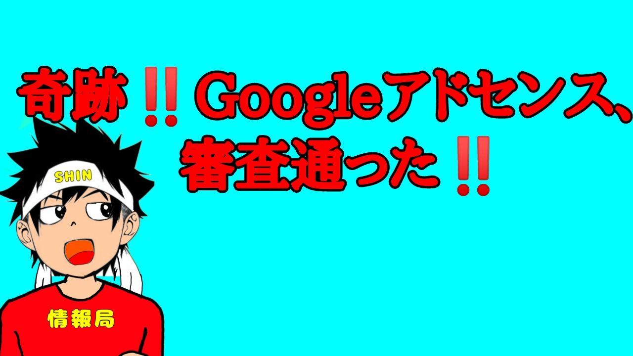 奇跡‼️Googleアドセンス、審査通った‼️